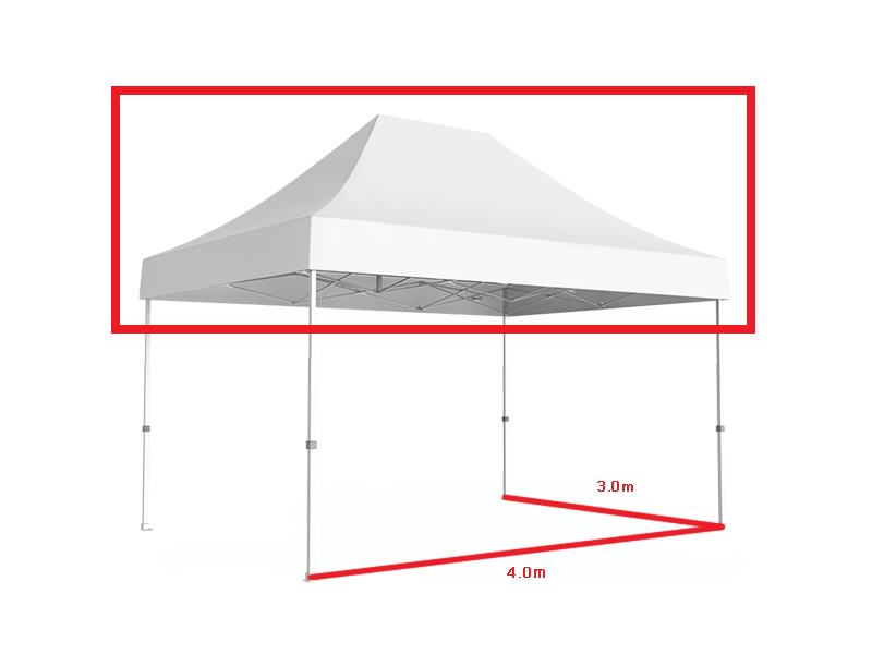 3x4,5 m-Prelata acoperis pentru Pavilion Pliabil PVC 620 g/m2