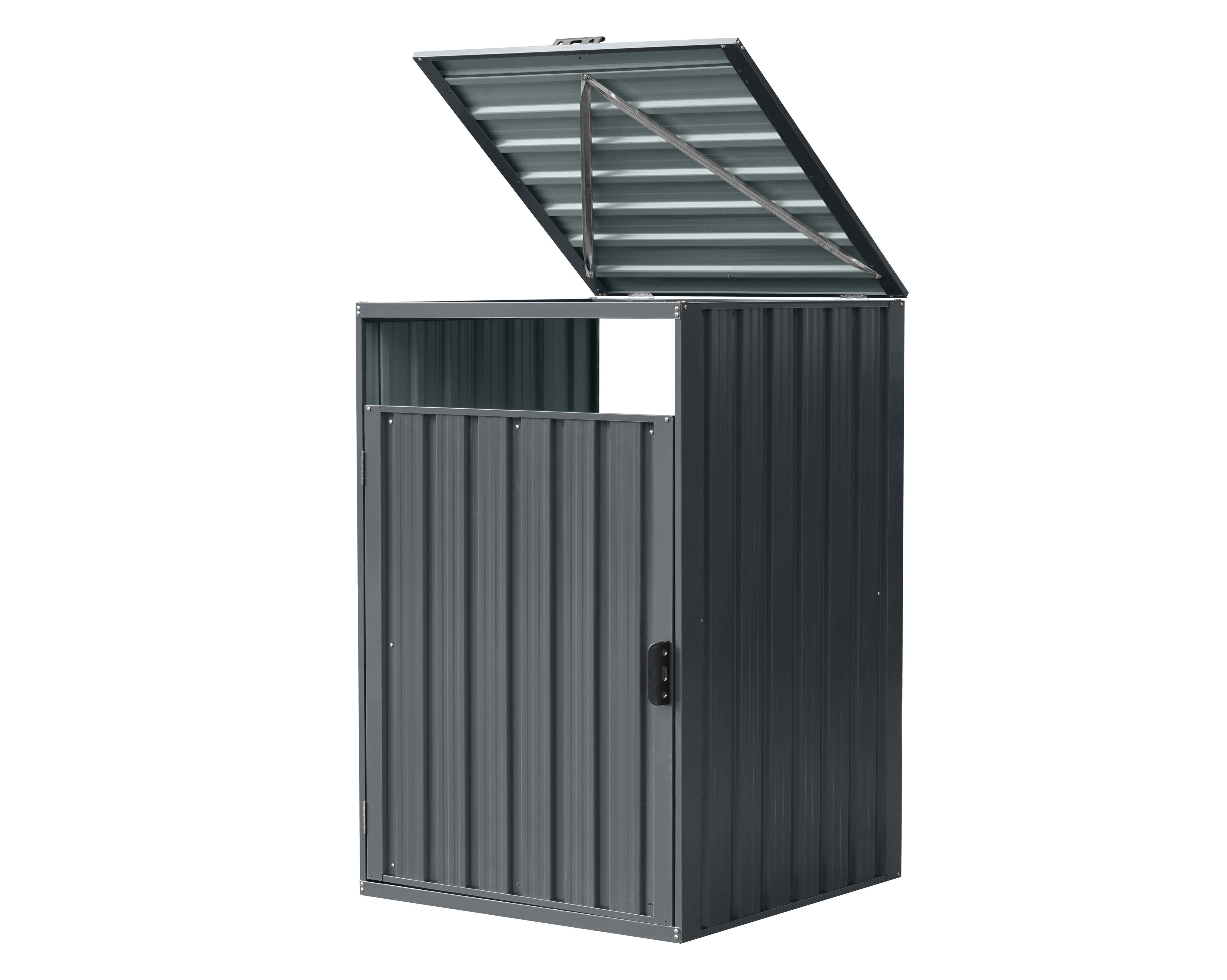 Cutie de gunoi metalică M cu o cutie BS-MK1 - 80 x 80 x 122 cm antracit