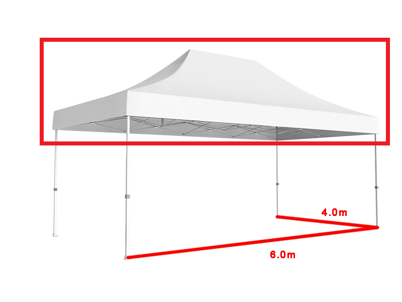 4x6 m Prelata acoperis pentru Pavilion Pliabil PVC 620 g/m2