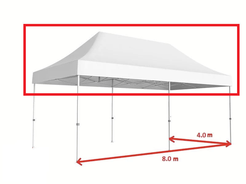 4x8 m Prelata acoperis pentru Pavilion Pliabil PVC 620 g/m2