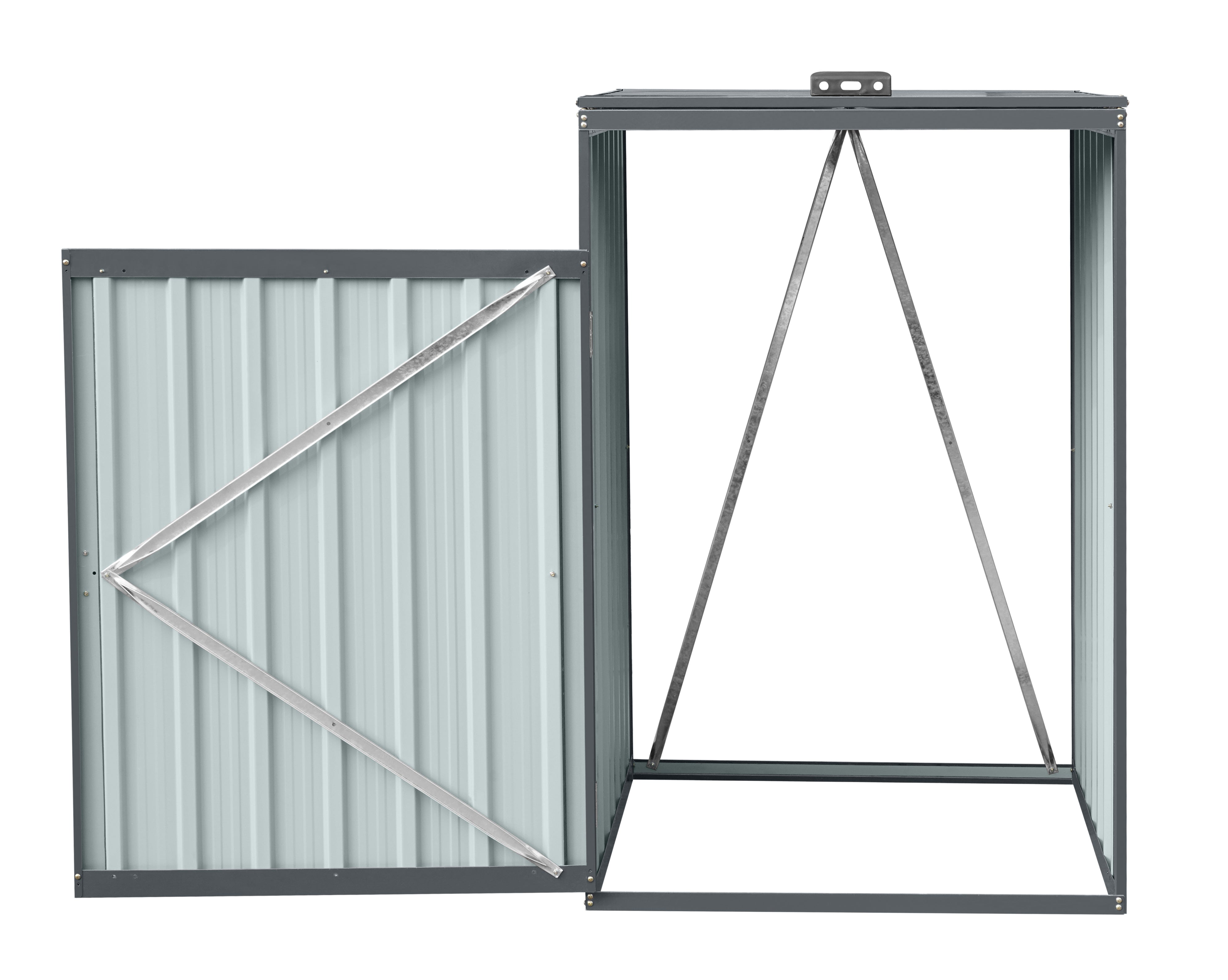 Cutie de gunoi metalică M cu o cutie BS-MK1 - 80 x 80 x 122 cm antracit