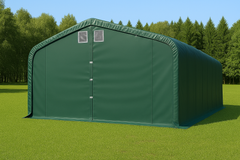 6x6m Garaj tip Cort PVC 620 g/m²- verde - pentru Masini Motociclete Remorca