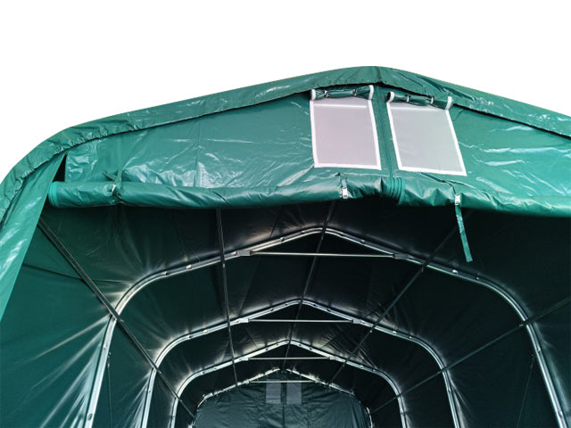 6x6m Garaj tip Cort PVC 620 g/m²- verde - pentru Masini Motociclete Remorca