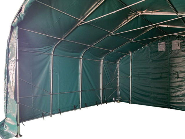 6x6m Garaj tip Cort PVC 620 g/m²- verde - pentru Masini Motociclete Remorca