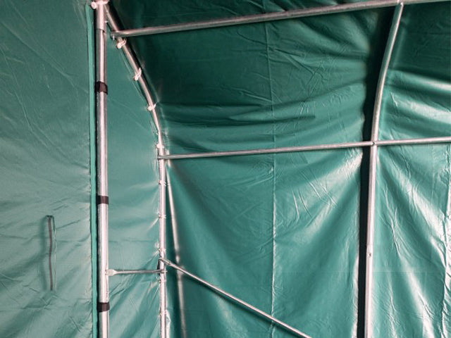 6x6m Garaj tip Cort PVC 620 g/m²- verde - pentru Masini Motociclete Remorca