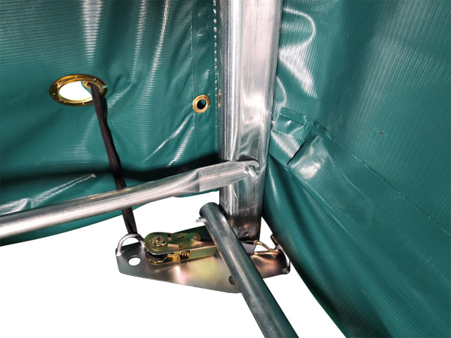 4x8m Garaj tip Cort PVC 550 g/m²- verde - pentru Masini Motociclete Remorca