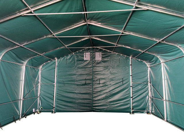 6x6m Garaj tip Cort PVC 620 g/m²- verde - pentru Masini Motociclete Remorca