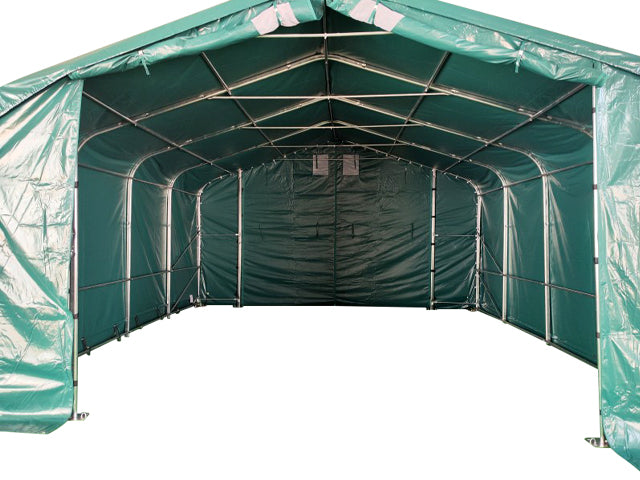 6x6m Garaj tip Cort PVC 620 g/m²- verde - pentru Masini Motociclete Remorca