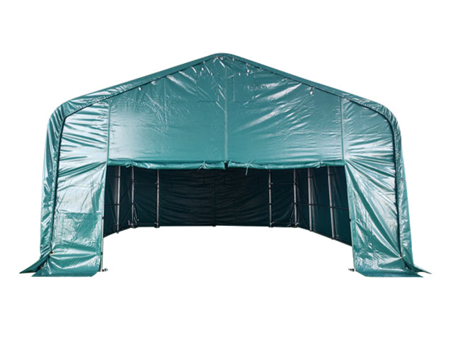 4x8m Garaj tip Cort PVC 550 g/m²- verde - pentru Masini Motociclete Remorca