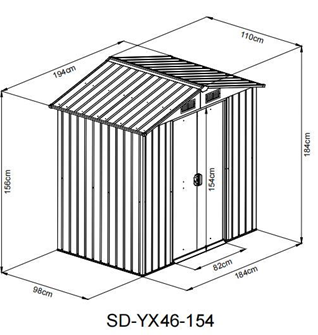 Magazie de gradina depozitare L - 110 x 194 x 184 cm antracit / SD-YX46