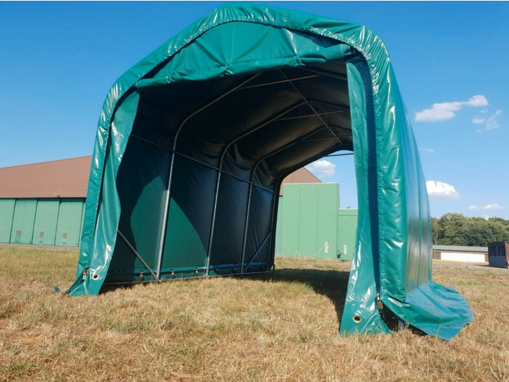 4x8m Garaj tip Cort PVC 550 g/m²- verde - pentru Masini Motociclete Remorca