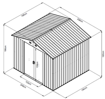 Magazie de gradina depozitare XL SD-X68 - 196 x 258 x 196 cm antracit