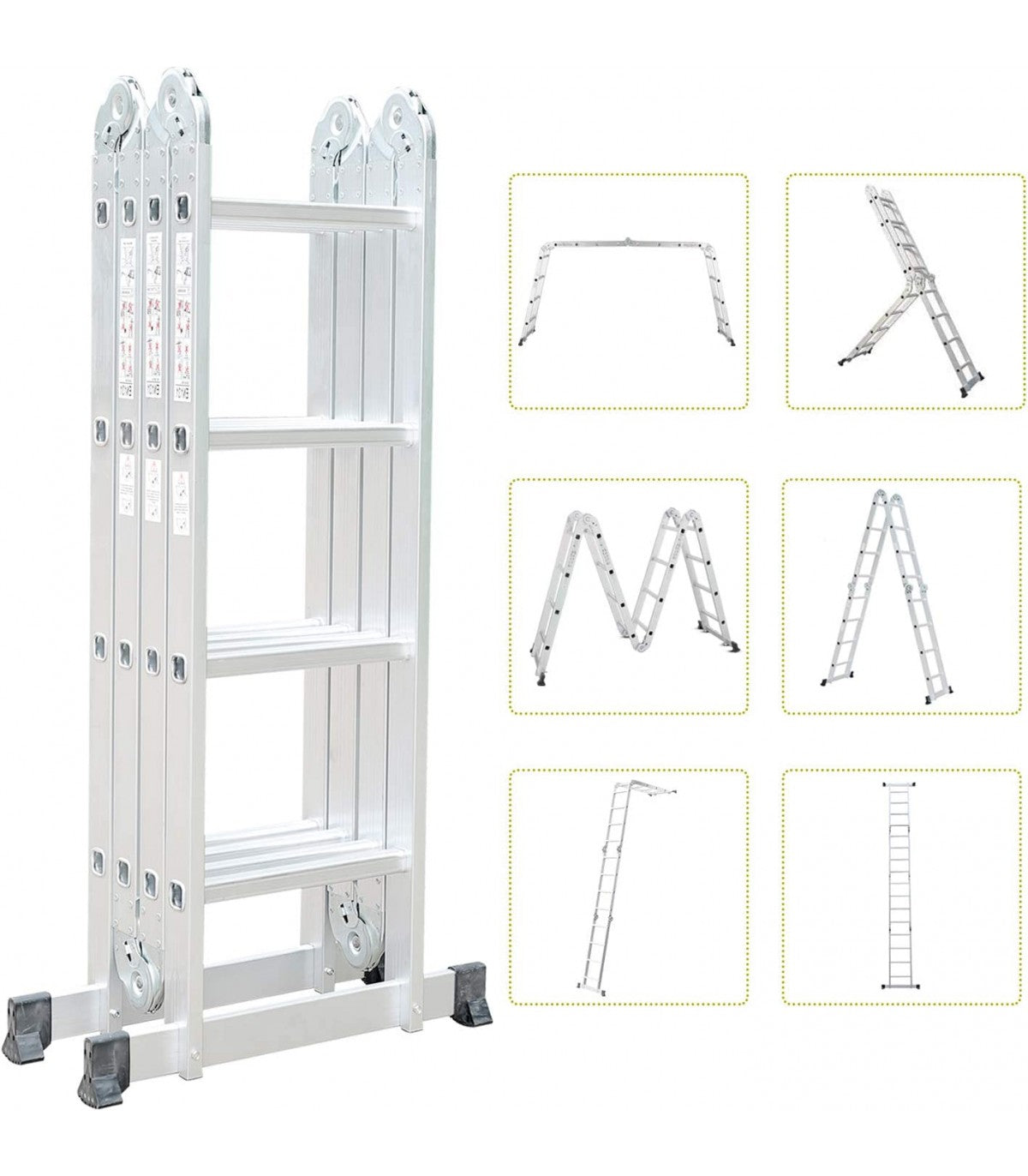 SCARA MULTIFUNCTIONALA, ALUMINIU, 4X4 TREPTE, 4,6 M, FSFA-004