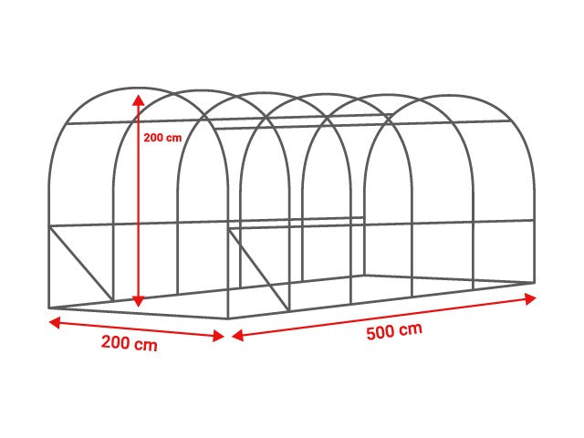 2x5 m Solar de gradina 10 mp, teava galvanizata