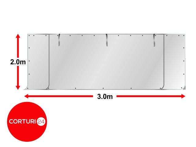 3x2 m Perete frontal - PVC 500 g/m2, alb