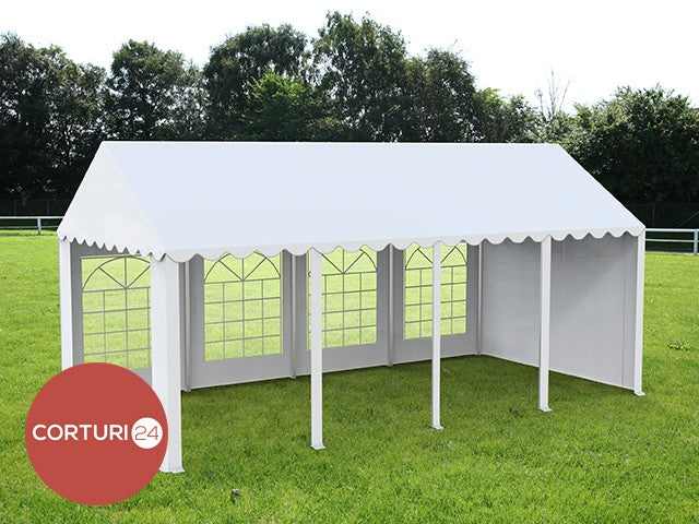 3x8 m Cort Evenimente ECONOMY, PVC alb