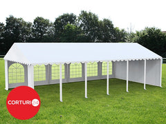 4x12 m Cort Evenimente PROFESSIONAL, PVC ignifug alb