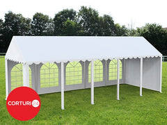 4X12 m Cort Evenimente PROFESSIONAL XXL, PVC alb