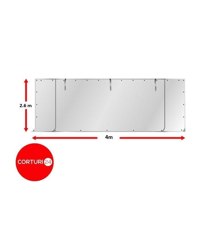 4x2,6 m Perete frontal - PVC 500 g/m2, alb