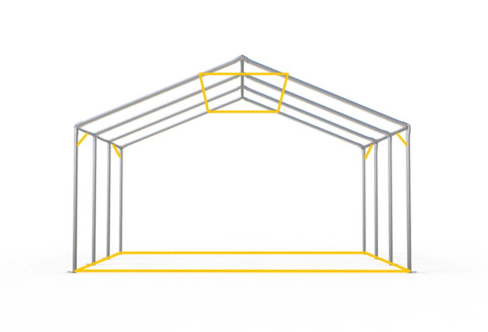 4x6 m Cort Evenimente PROFESSIONAL XXL, PVC ignifug alb