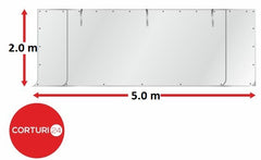 5x2 m Perete frontal - PVC 500 g/m2, alb