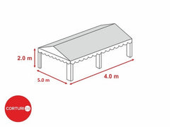 5x4 m-Prelata acoperis 500 gr/m2 - 2m inaltime laterala