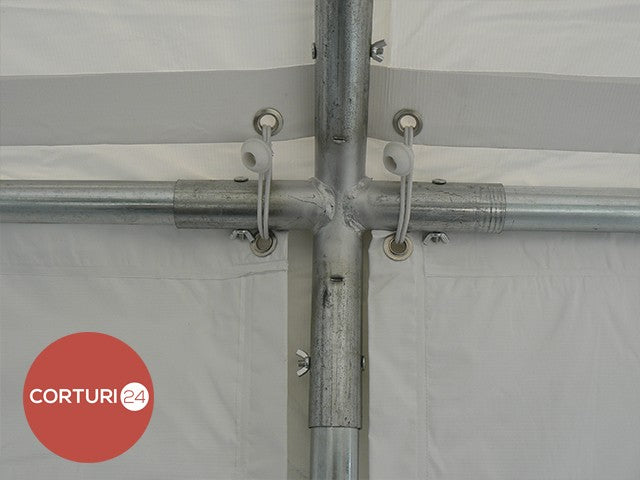 5x6 m Cort Evenimente ECONOMY, PVC alb