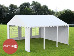 5x6 m Cort Evenimente ECONOMY, PVC alb
