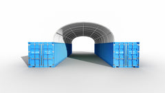 6x12 m Acoperisuri Container  - 72m2 - alb