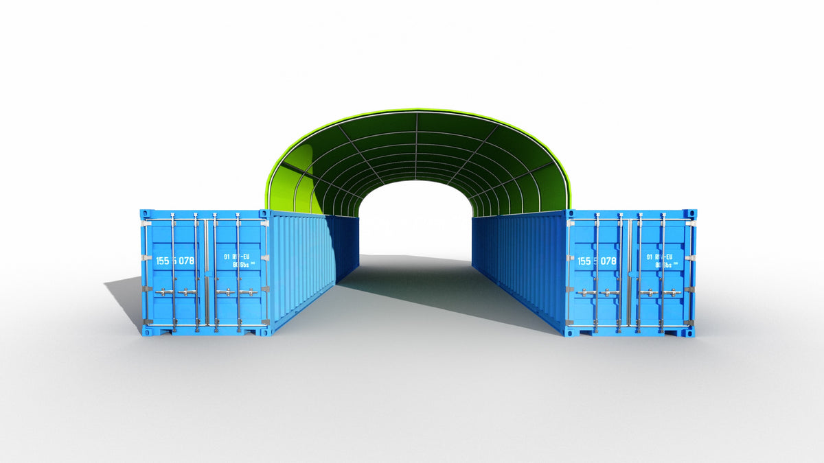 6x12 m Acoperisuri Container  - 72m2 - verde