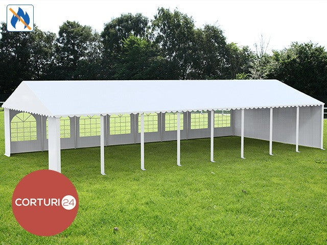 6x16 m Cort Evenimente PROFESSIONAL XXL, PVC ignifug alb