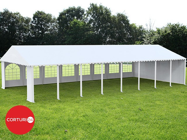 6x16m Cort Evenimente ECONOMY, PVC alb