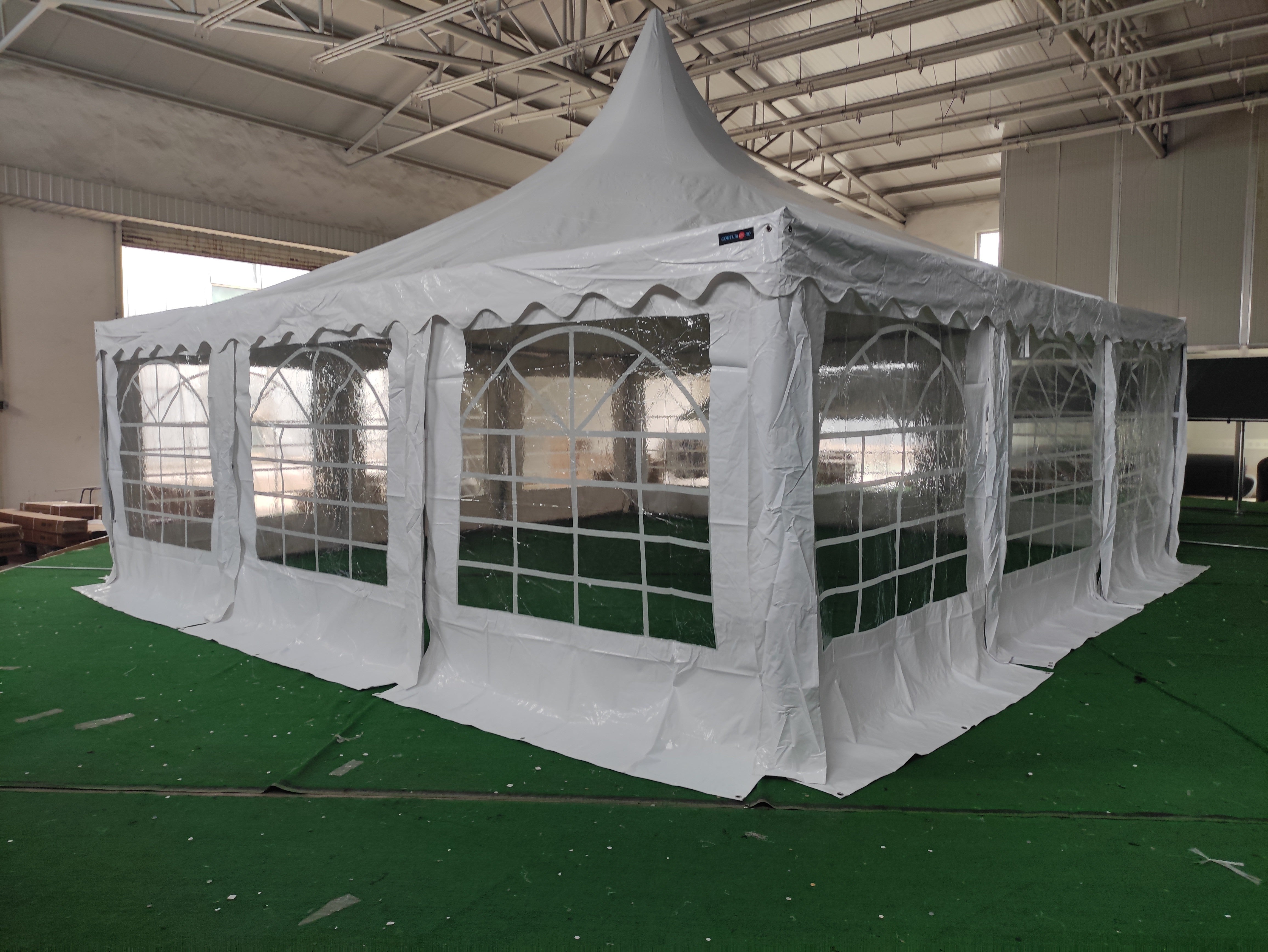 6x6 m Pagoda ECONOMY PVC 500, alb