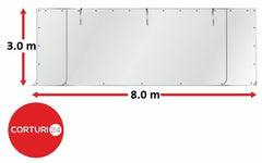 8x3 m Perete frontal- PVC 550 g/m2, alb