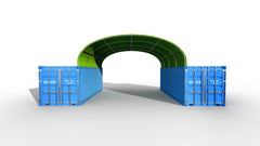 8x6 m Acoperisuri Container  - 48m2 - verde